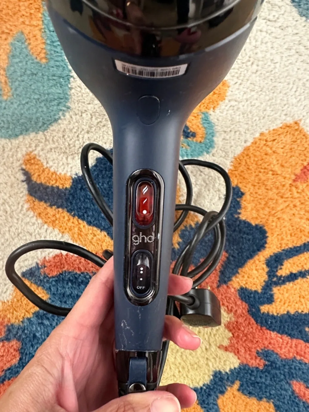 ghd Helios Navy Blue Hair Dryer with Black Accents - Picture 2 of 4